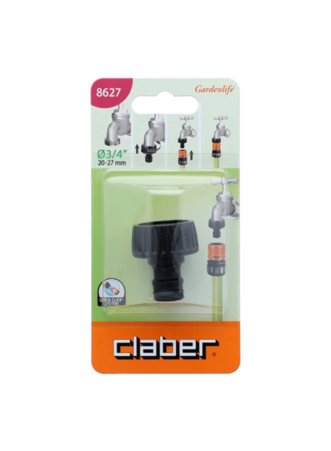 Claber 3/4 Inch Threaded Tap Card Connector Black 3.81 x 15.494 x 7.874 cm JE86270000 - Image 1